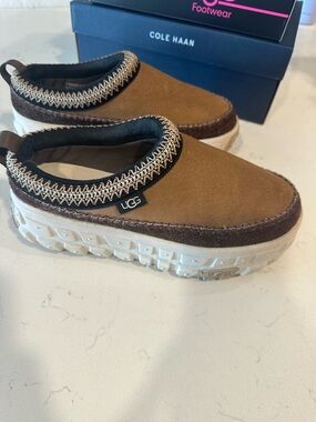 UGG Women’s Brown Suede Slip-On Clog with Cream Sole